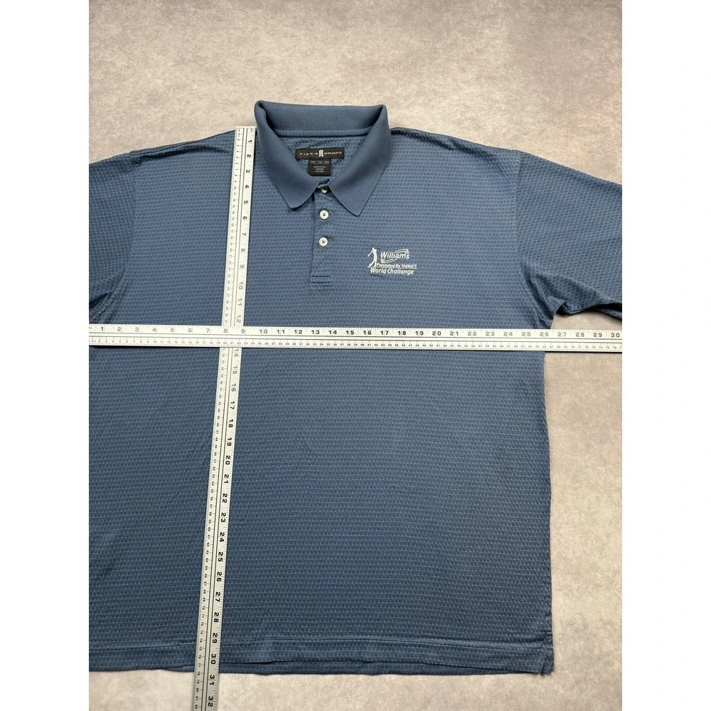 Nike Tiger Woods Polo Shirt Mens 2XL Blue Golf Williams World Challenge Sherwood - Picture 3 of 16